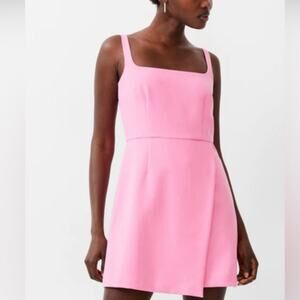 French Connection Whisper Envelope Skirt Dress Women 10 Sorbet Pink Quiet Luxury